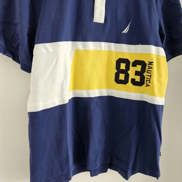 Vintage Nautica Polo Shirt Mens Large Yachting Sailing 90s Y2K - Picture 3 of 7